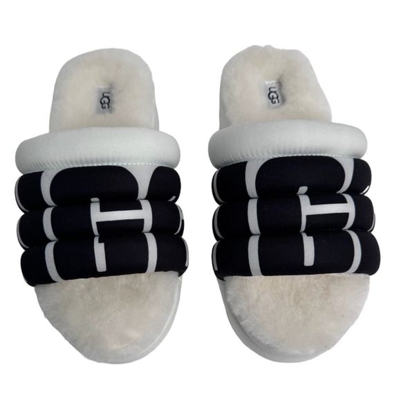 Ugg Maxi Slide Logo Platform In White Women's Size 8 NWT NO Box - Picture 1 of 16